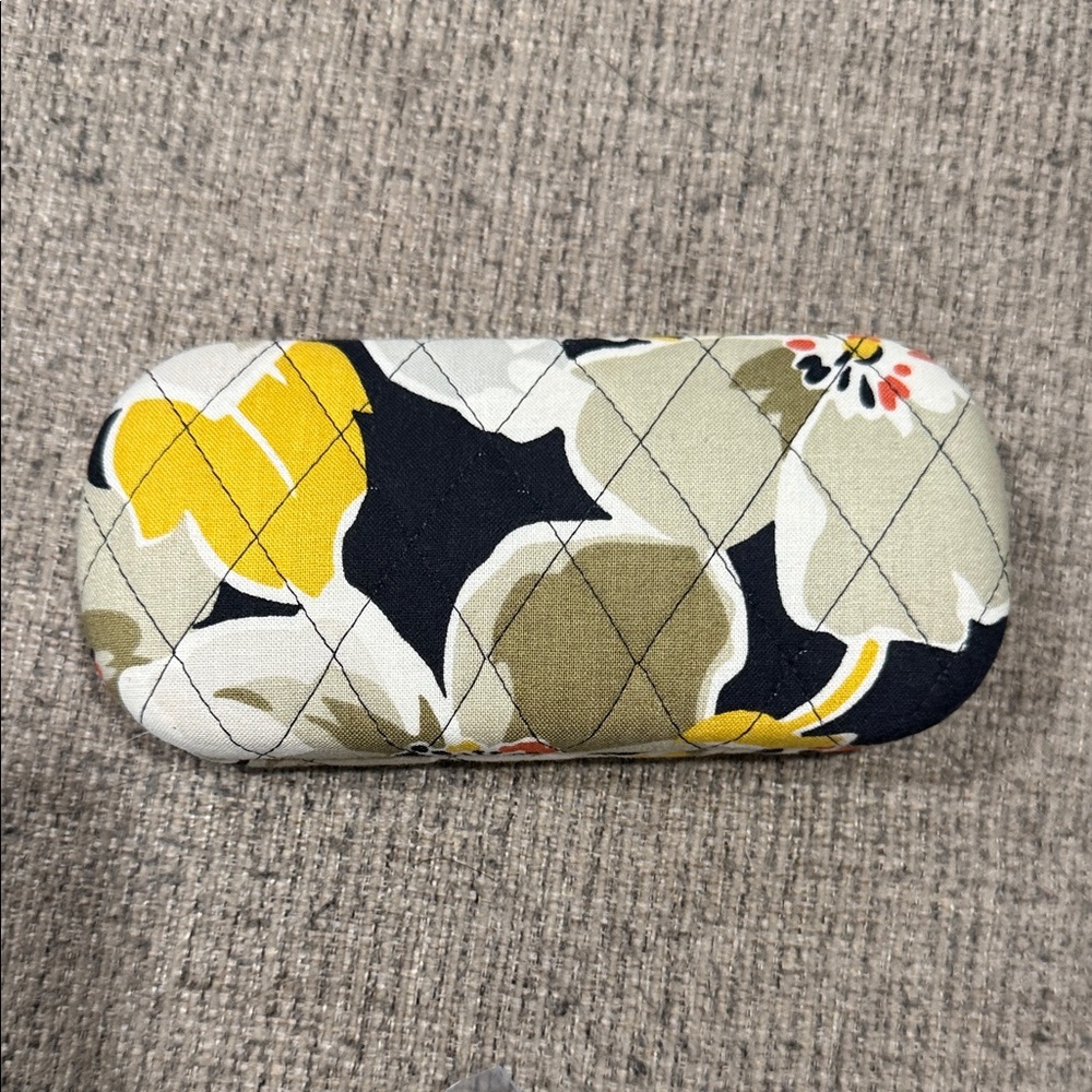 Vera Bradley Yellow and Black Floral Glasses Case